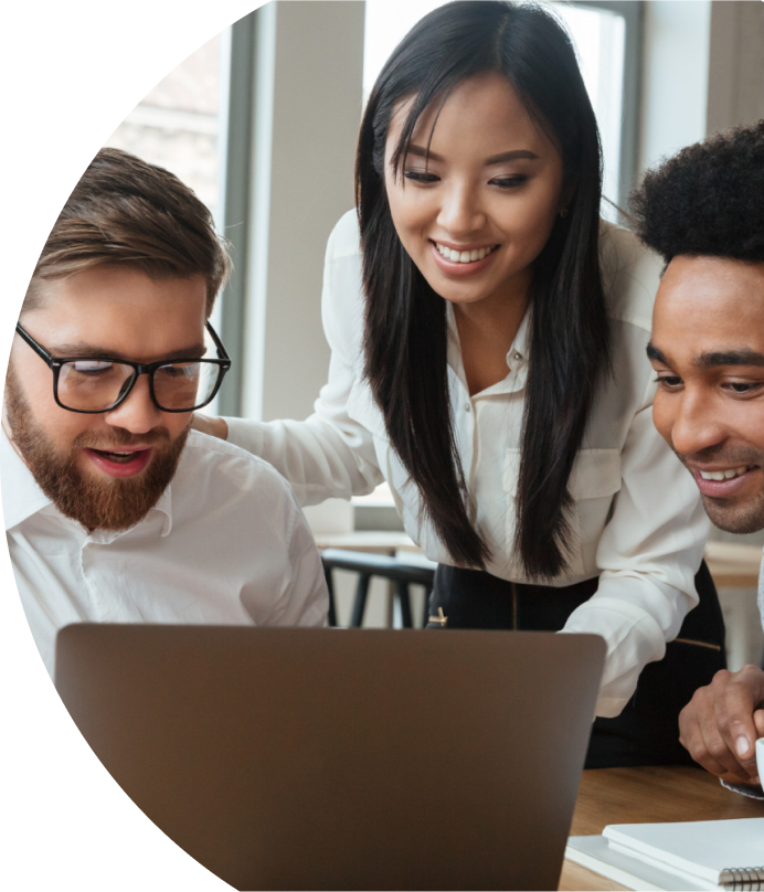 Image of a team working together to meet a deadline